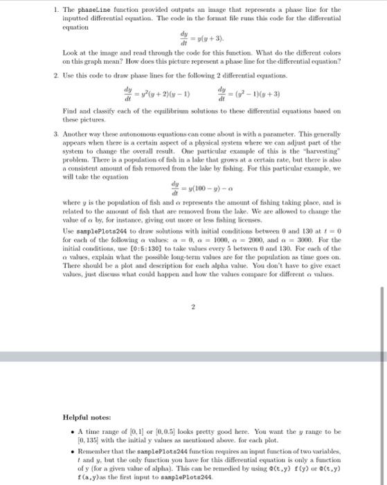 Solved PLEASE HELP ME. use MATLAB for these questions, and | Chegg.com