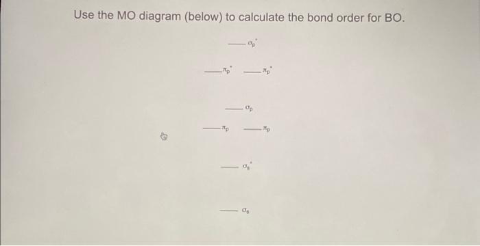 Solved Use the MO diagram (below) to calculate the bond | Chegg.com