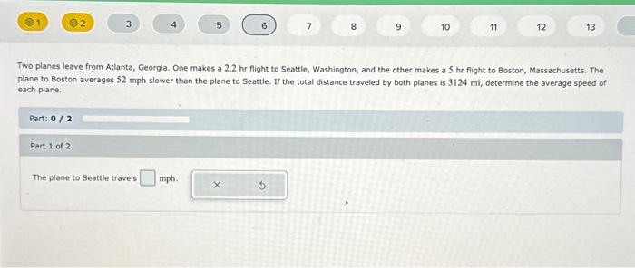 Solved Two planes leave from Atlanta Georgia. One makes a Chegg