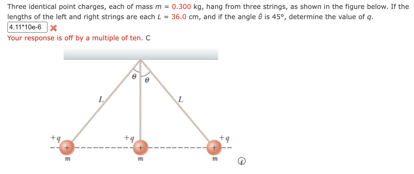 Solved Three identical point charges, each of mass m = 0.300 | Chegg.com