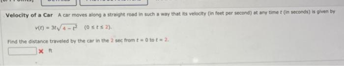 Solved Velocity of a Car A car moves along a straight road | Chegg.com