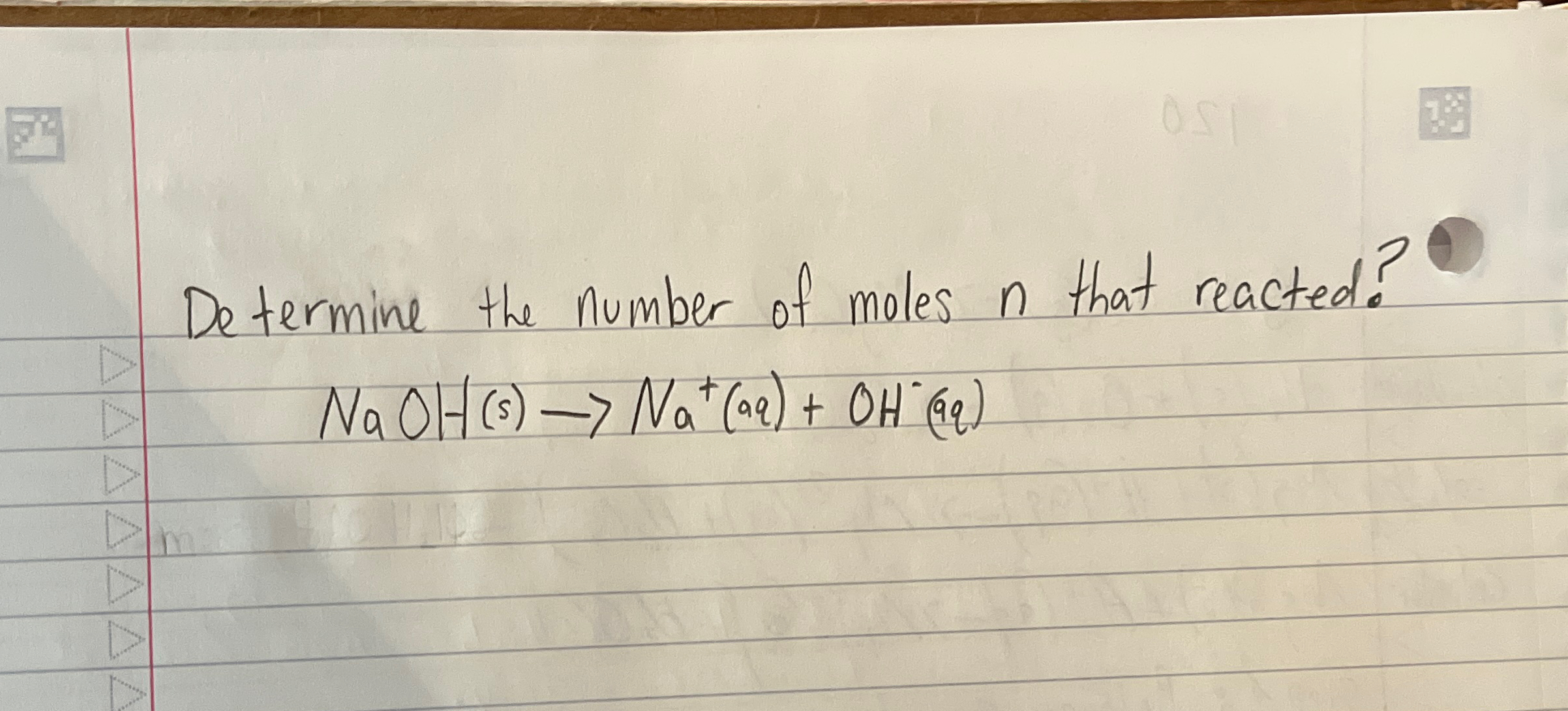 how to calculate the number of moles reacted