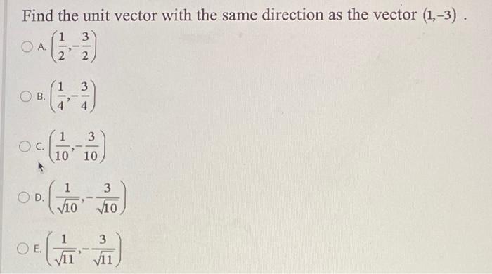 Solved Find the unit vector with the same direction as the | Chegg.com