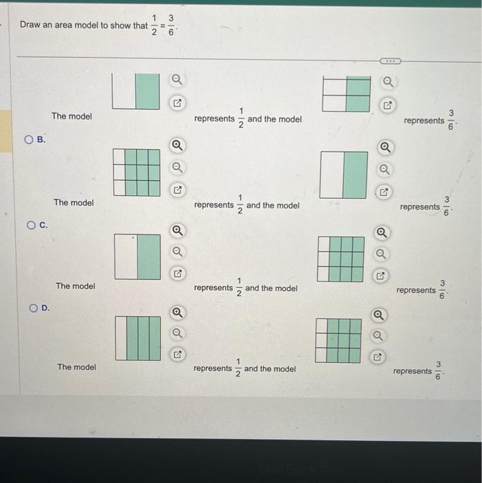 Solved Draw an area model to show that 21=63. Choose the | Chegg.com