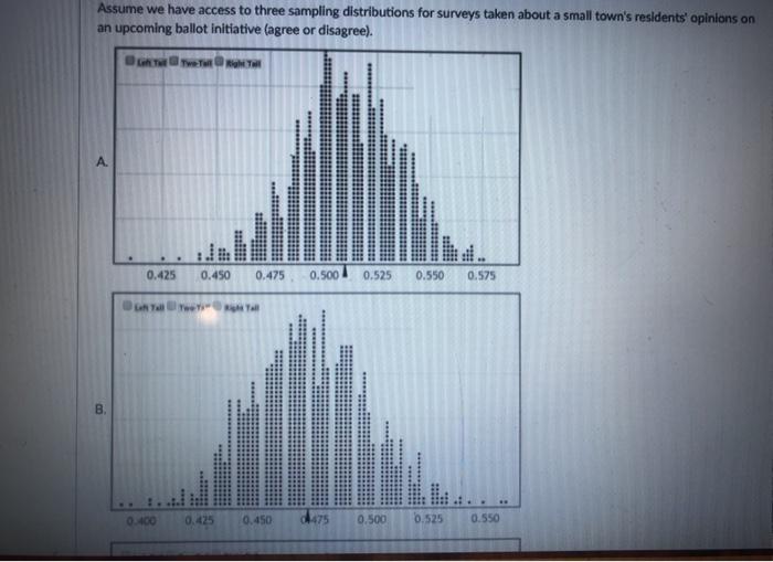 Solved Assume we have access to three sampling distributions | Chegg.com