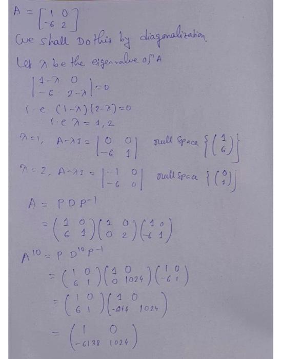 Solved Use the method of Example 6 to compute the matrix | Chegg.com