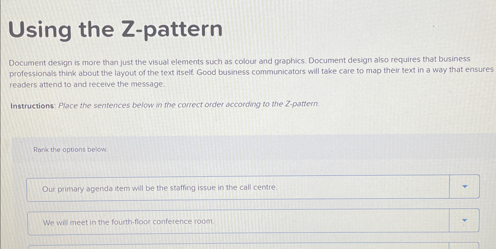 Solved Using the Z-patternDocument design is more than just | Chegg.com