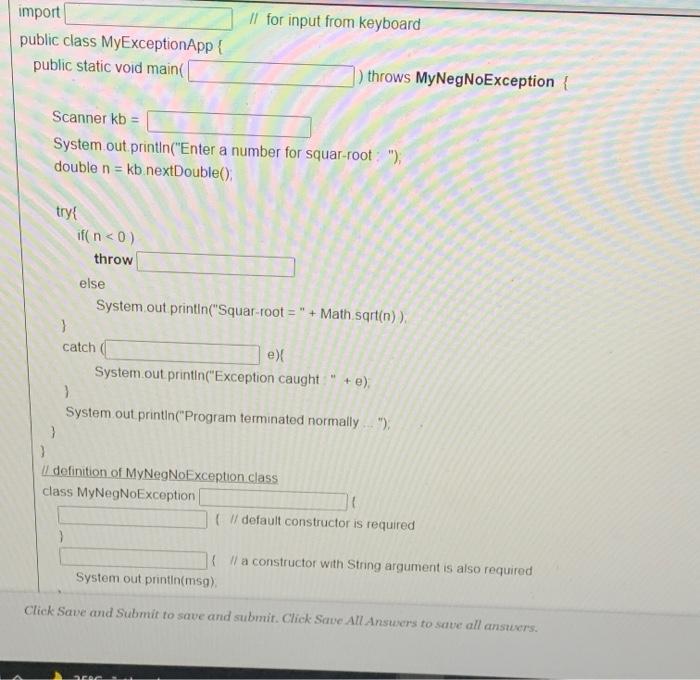 Solved QUESTION 1 Complete the following Java program by | Chegg.com