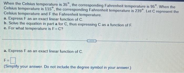 A solution is to be kept between 40∘ C and 45∘ C . What is the range of  temperature in degree Fahrenheit, if the conversion formula isF=95 C+32?