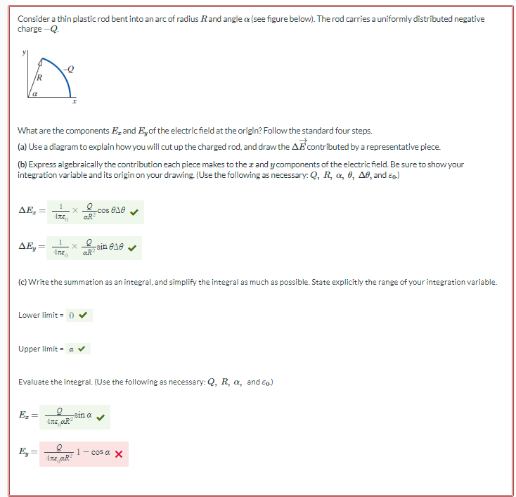 Solved Consider a thin plastic rod bent into an arc of