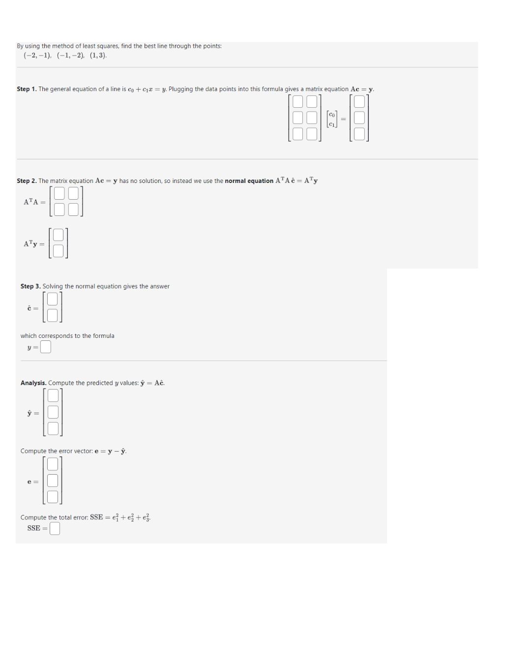 Solved By using the method of least squares, find the best | Chegg.com