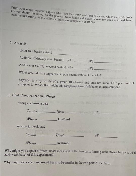 Chem 112 Lab Report ACIDS and BASES Name Instructor