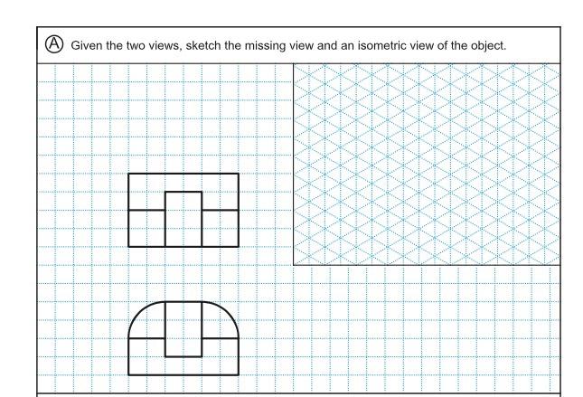 Solved Given the isometric view of the cut block, sketch a | Chegg.com