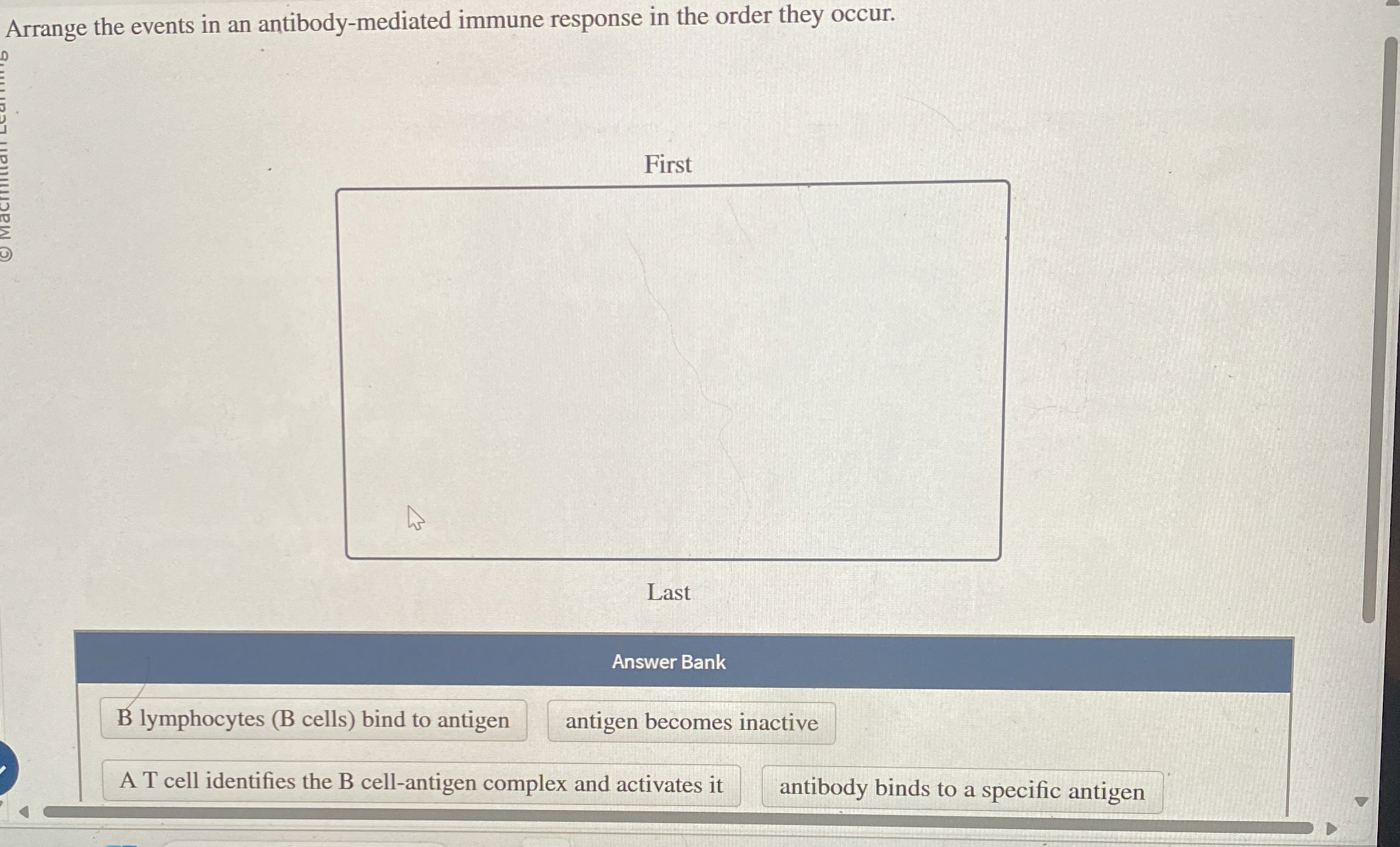 Solved Arrange the events in an antibody-mediated immune | Chegg.com