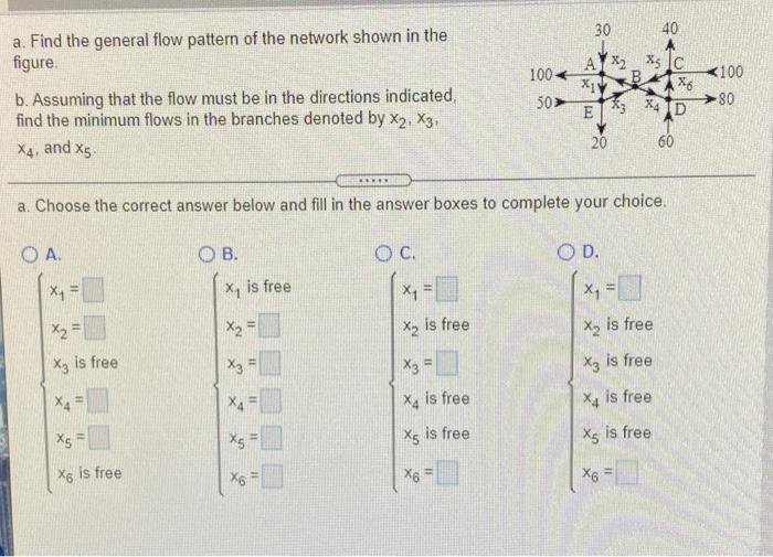 Solved 30 40 100 A X1 a. Find the general flow pattern of | Chegg.com