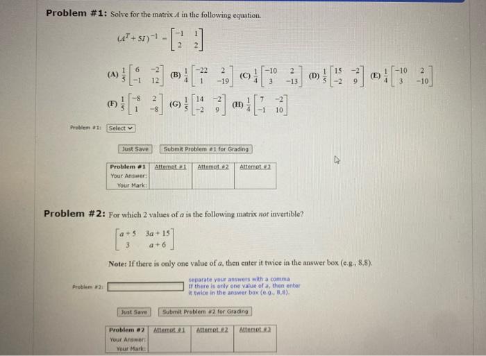 solve the assignment problem represented by the following matrix