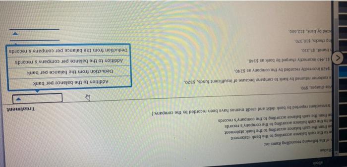 Solved Bank Reconciliation Identify Each Of The Following | Chegg.com