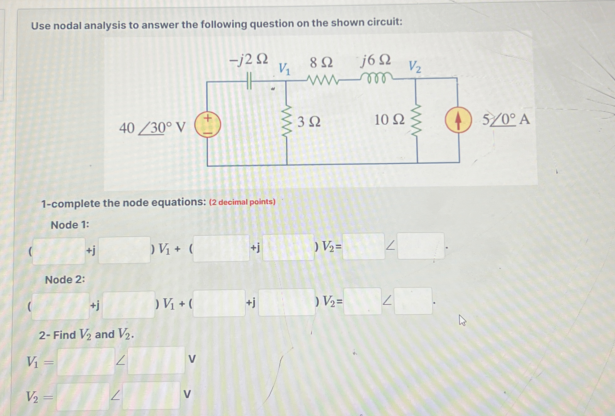 Solved Use nodal analysis to answer the following question | Chegg.com