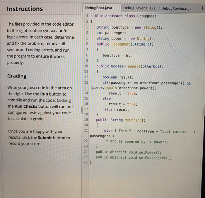 Solved Instructions The Files Provided In The Code Editor To | Chegg.com