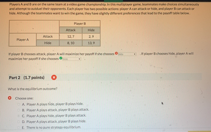 Solved Players A and B are on the same team at a video game | Chegg.com