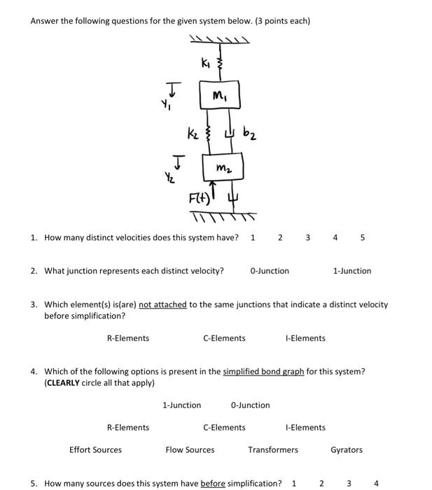 Solved Answer the following questions for the given system | Chegg.com