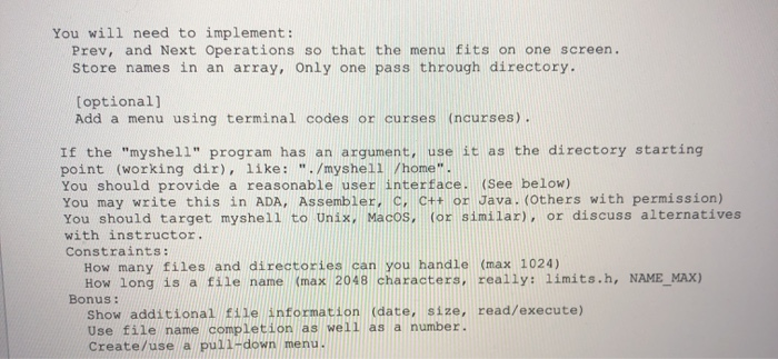 Description: You will develop a small