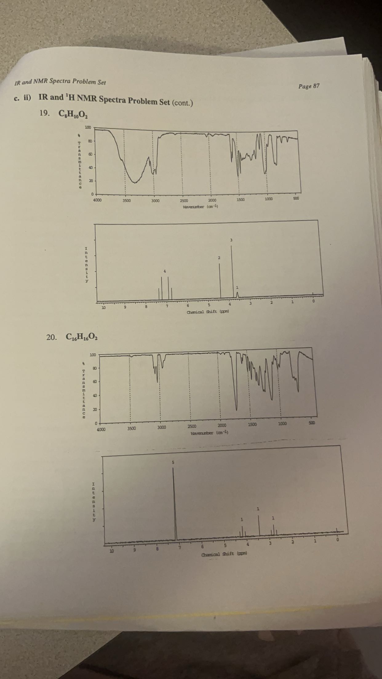 Solved IR and NMR Spectra Problem Set ﻿Page 87c. ﻿ii) ﻿IR | Chegg.com