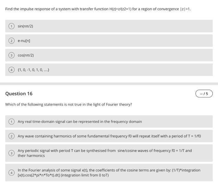 Solved Find the impulse response of a system with transfer | Chegg.com