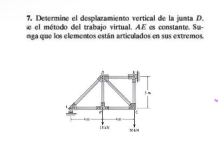 Solved Determine the vertical displacement of joint D. the | Chegg.com