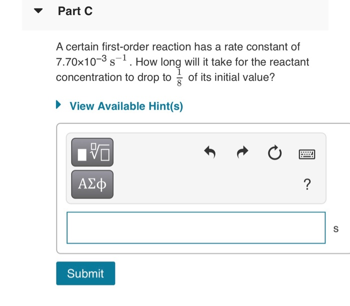 Solved Half-life Equation For First-order Reactions: 0.693 | Chegg.com