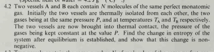 Solved 4.2 Two Vessels A And B Each Contain N Molecules Of | Chegg.com