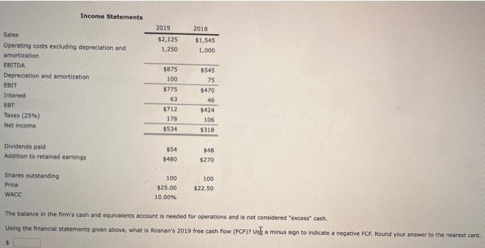 FCF EBIT 1 T Depreciation and amortization Chegg