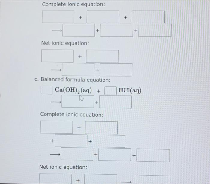 Solved Write the balanced formula, and complete ionic, and | Chegg.com