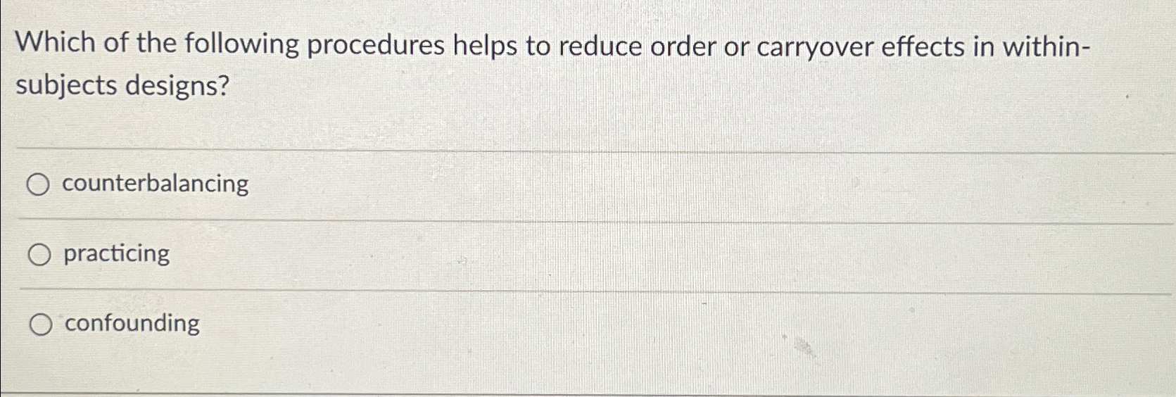 Solved Which of the following procedures helps to reduce | Chegg.com