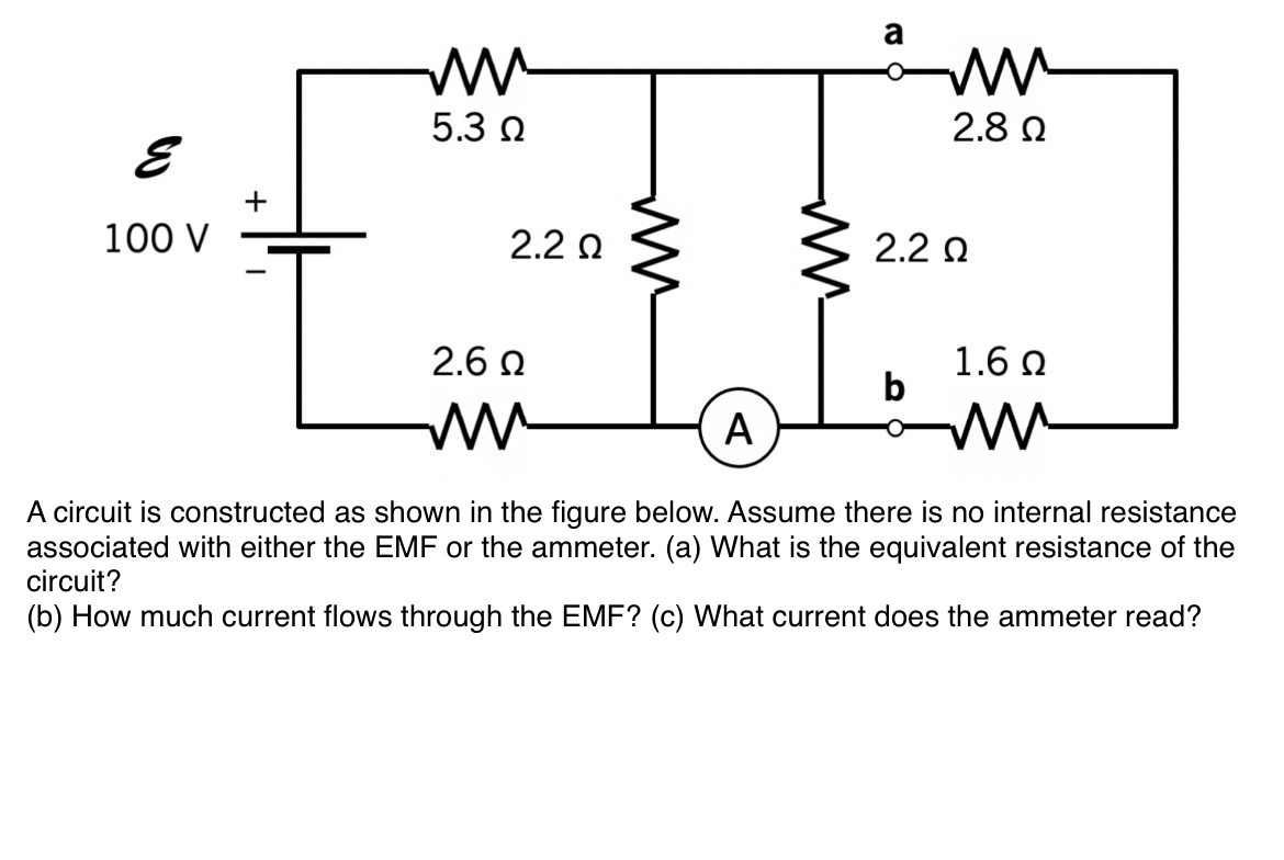 Solved A circuit is constructed as shown in the figure | Chegg.com