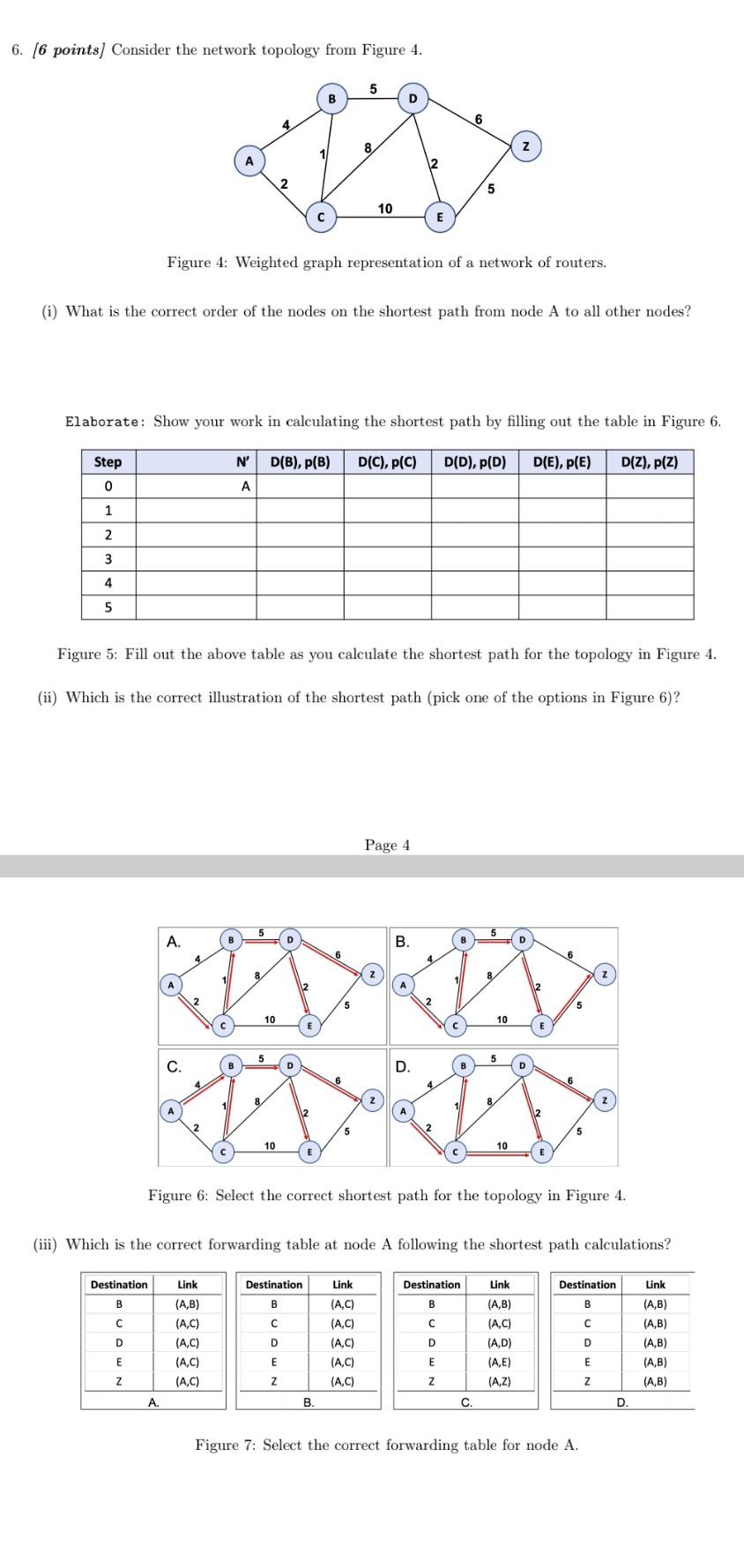 Solved 6. (6 Points) Consider The Network Topology From | Chegg.com