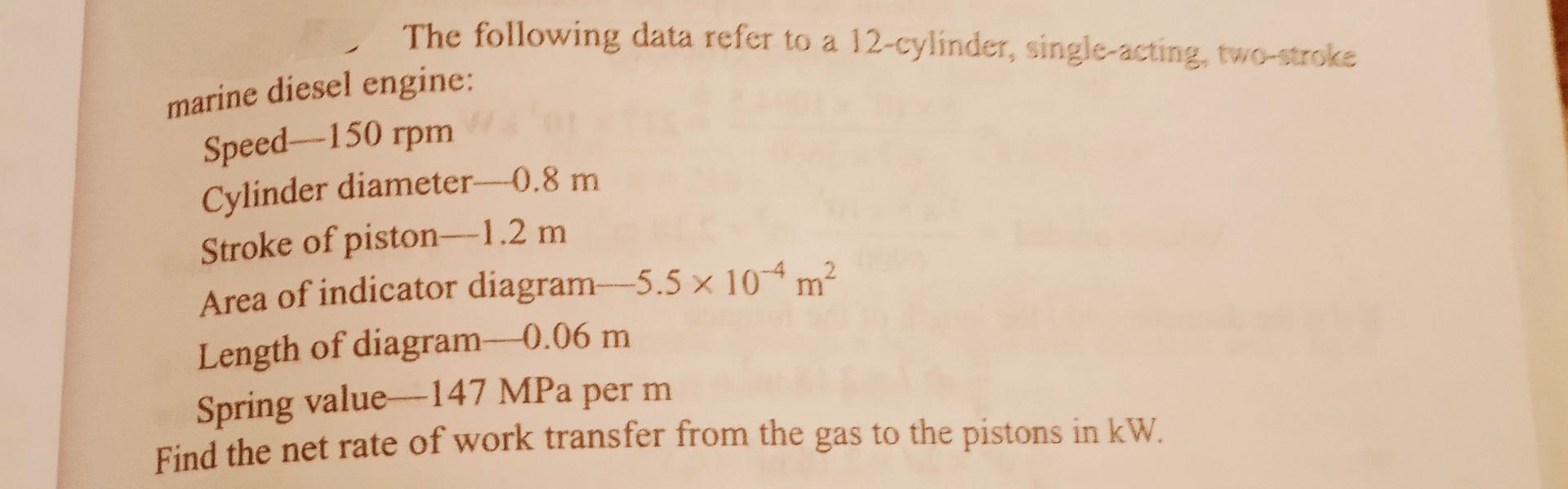 Solved The following data refer to a 12cylinder,