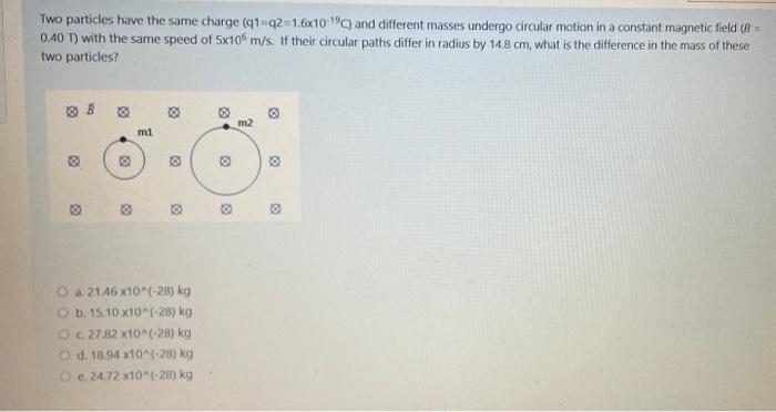 Solved Two particles have the same charge (91-92-1.6x101) | Chegg.com