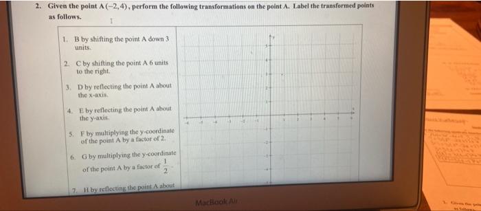 Solved 1. B by shifting the point A down 3 units. 2. C by | Chegg.com