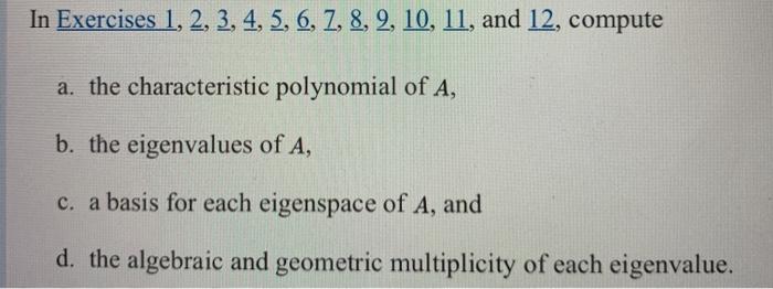 Solved In Exercises 1, 2, 3, 4, 5, 6, 7, 8, 9, 10, 11, and | Chegg.com