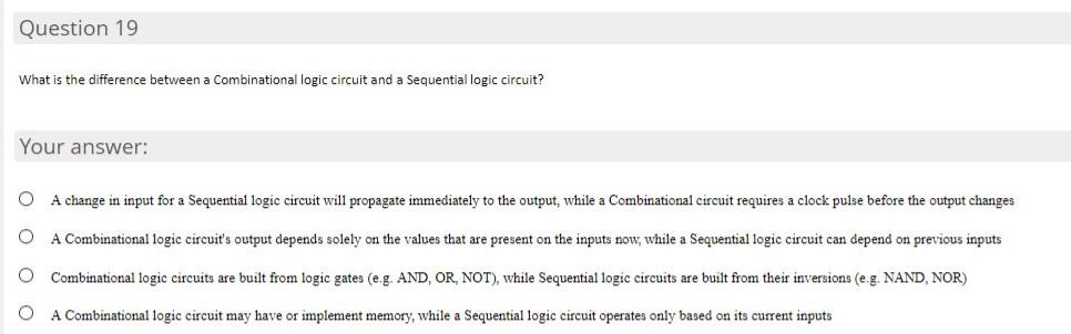 Solved Question 19 What is the difference between a | Chegg.com