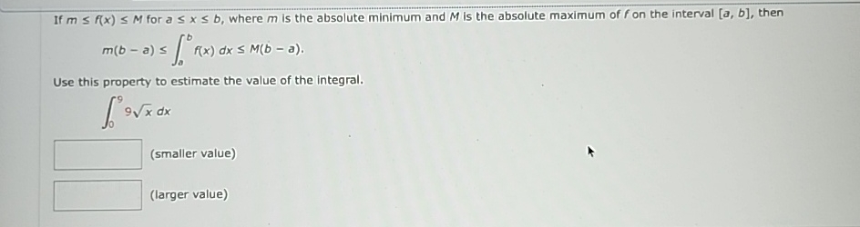 Solved If m≤f(x)≤M ﻿for a≤x≤b, ﻿where m ﻿is the absolute | Chegg.com