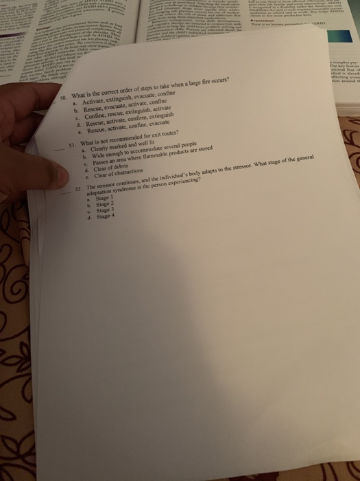 Solved 50 What Is The Correct Order Of Steps To Take When A Chegg
