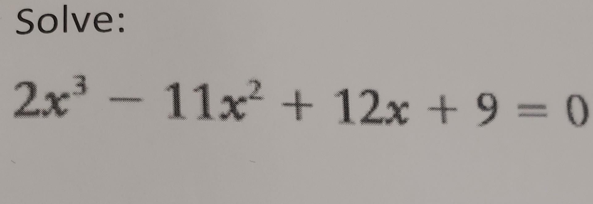 solve for x 3x 2 9x 12 0