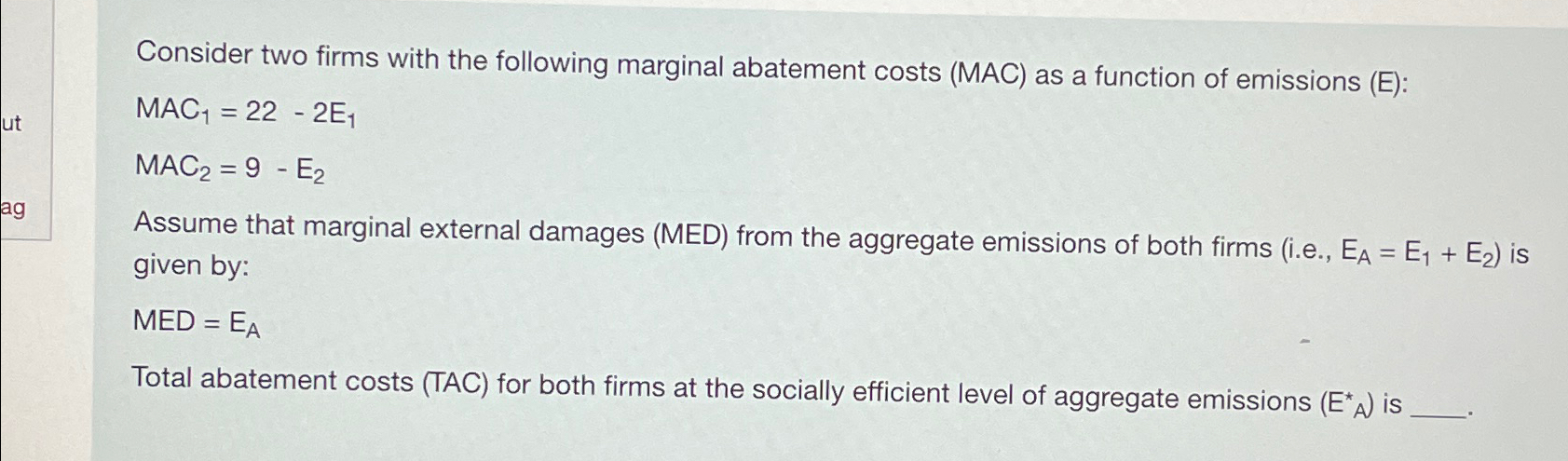 Solved Consider Two Firms With The Following Marginal | Chegg.com