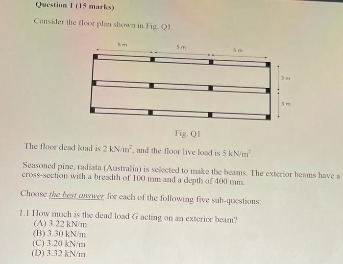 Solved Question 1 (15 marks) Consider the floor plan shown | Chegg.com