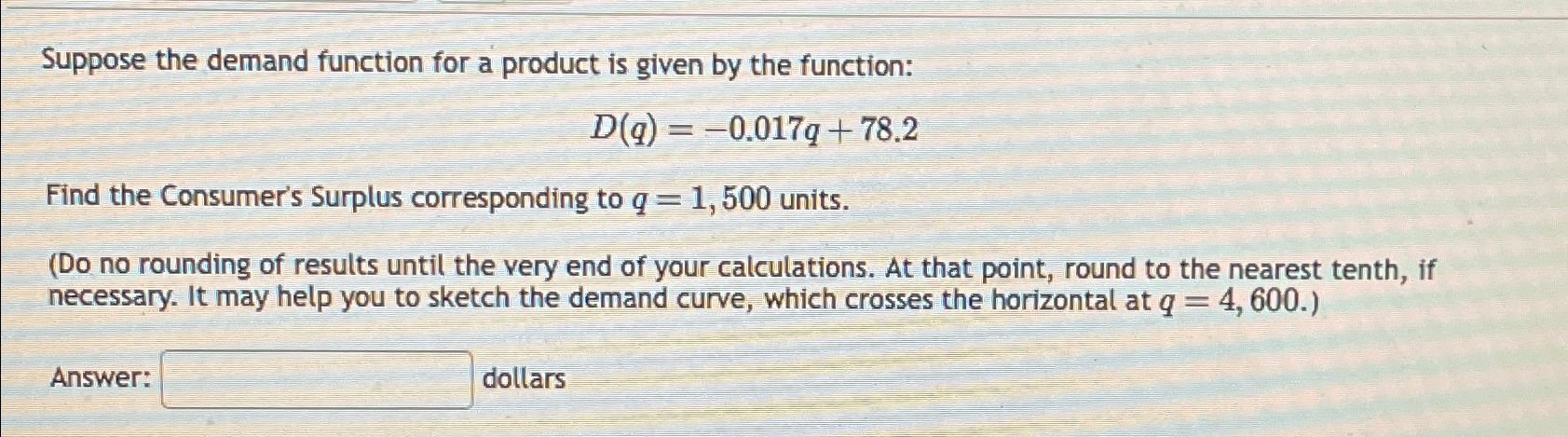 Solved Suppose the demand function for a product is given by | Chegg.com