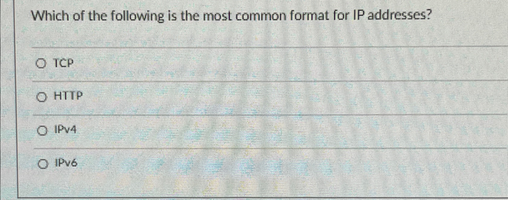 Solved Which of the following is the most common format for | Chegg.com