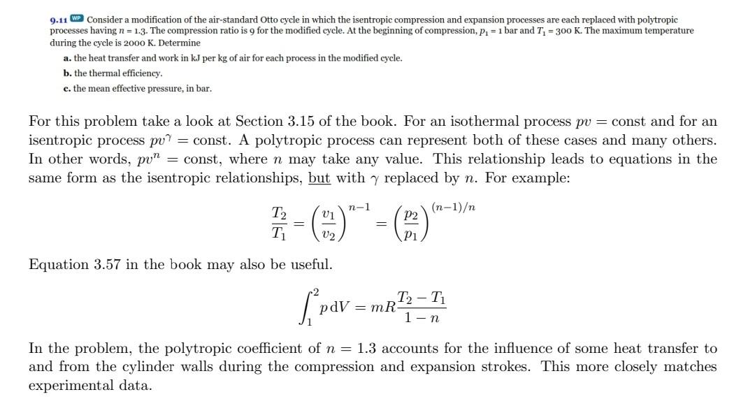 Solved 9 11 Wp Consider A Modification Of The Air Standar Chegg Com