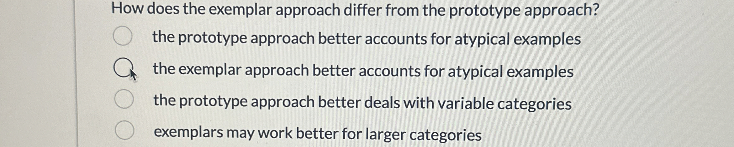 Solved How does the exemplar approach differ from the | Chegg.com